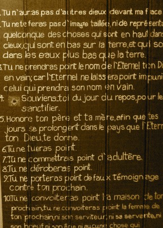 Porte en chêne "Les 10 Commendements"